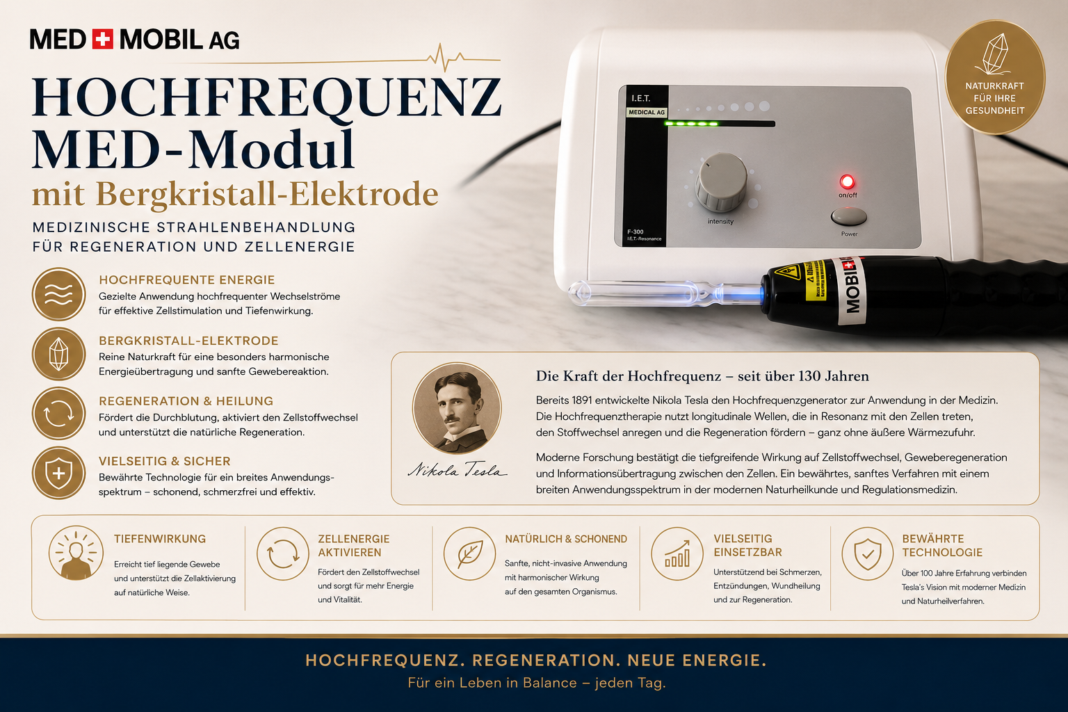 HOCHFREQUENZ MED-Modul mit Bergkristall-Elektrode